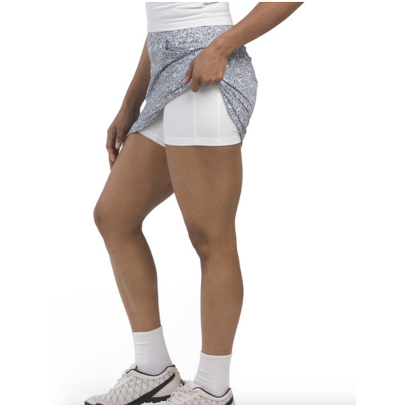Peter Millar Skort Womens Small Gray Print Golf UPF 50+ 18 Inch Alice Petal NWT - Picture 3 of 8
